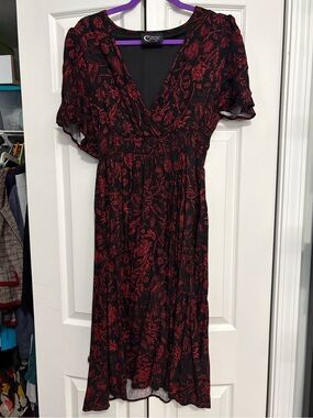 Victorian Brocade Dress from Midnight Hour, size L, elastic waist.